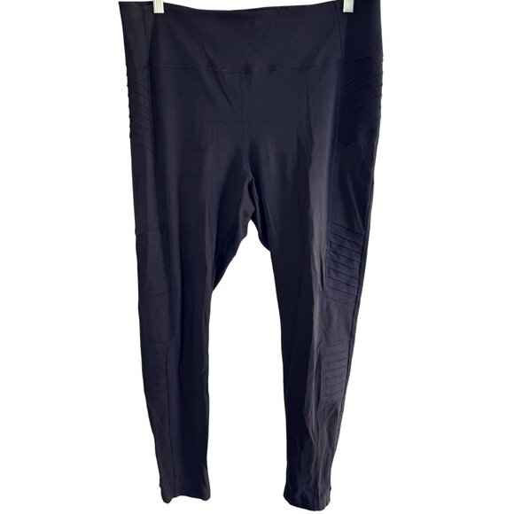 Athleta Delancey Moto Tight Leggings Black XL Stretch Stylish Athletic 598323 - Picture 1 of 7
